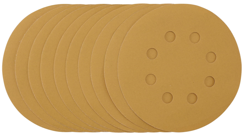 Draper 125MM GOLD SANDING DISC 400G 59856 59856 Gold Sanding Discs with Hook & Loop, 125mm (Pack of 10)