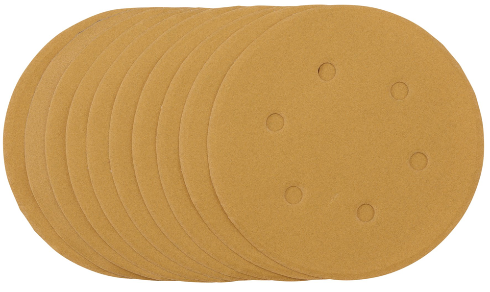 Draper 150MM GOLD SANDING DISC 240G 64257 64257 Gold Sanding Discs with Hook & Loop, 150mm (Pack of 10)