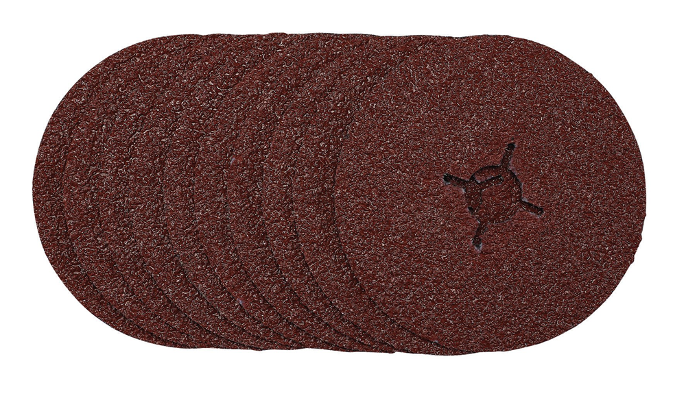 Draper 125MM FIBRE DISC 24G 68618 68618 Fibre Sanding Discs, 125mm, (Pack of 10)