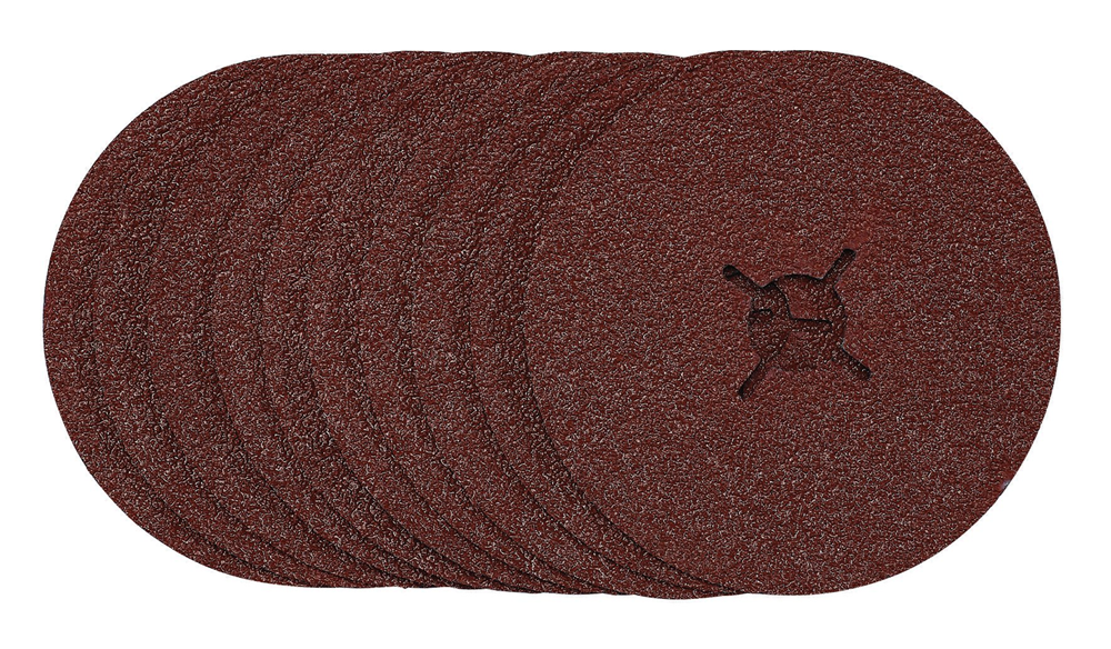 Draper 125MM FIBRE DISC 36G 68628 68628 Fibre Sanding Discs, 125mm, (Pack of 10)