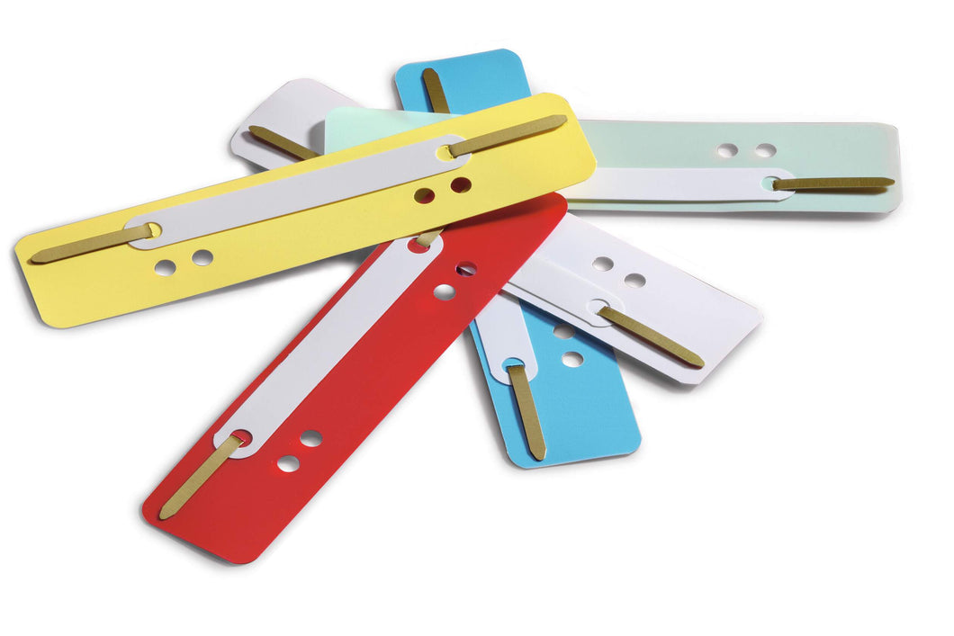 Durable FLEXI Punched Filing Strip Binding Clip Bar Tab | 25 Pack | Assorted