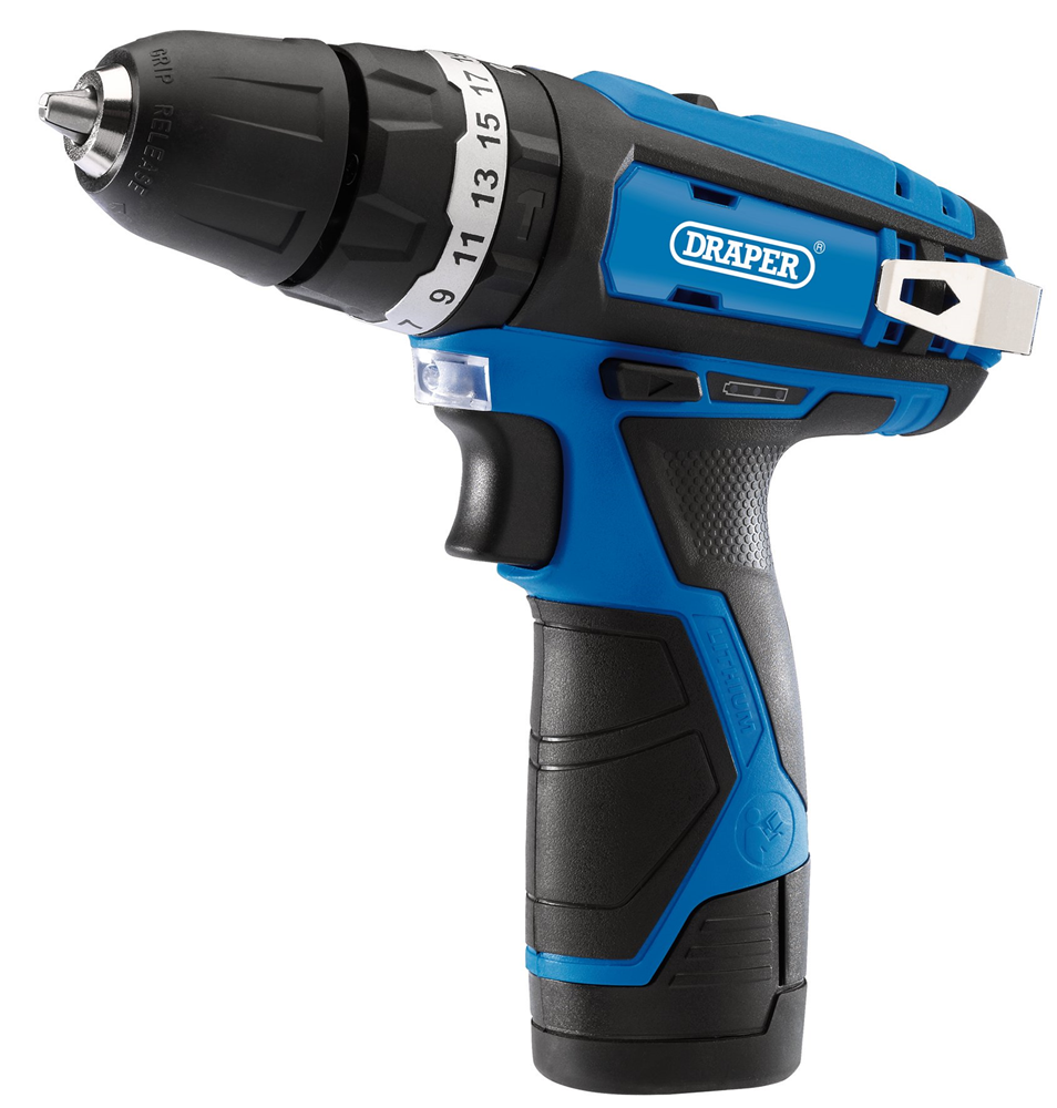 Draper 12V COMBI DRILL KIT-BT & CHRGR 70256 70256 12V Combi Drill, 1 x 1.5Ah Battery, 1 x Fast Charger