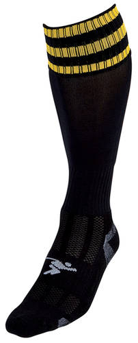 Precision 3 Stripe Pro Football Socks Junior Black/Gold 45080