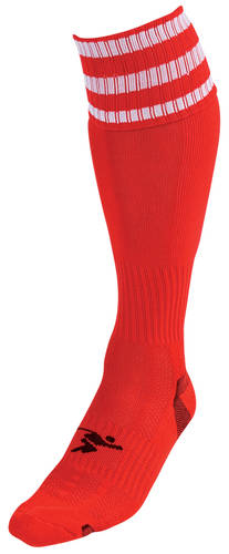 Precision 3 Stripe Pro Football Socks Junior Red/White 45080