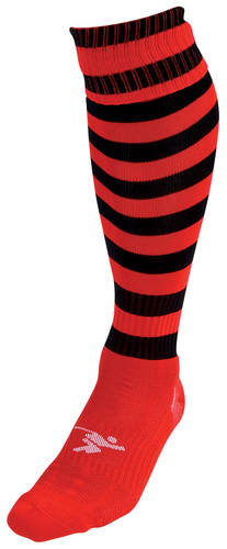 Precision Hooped Pro Football Socks Junior Red/Black J12-2