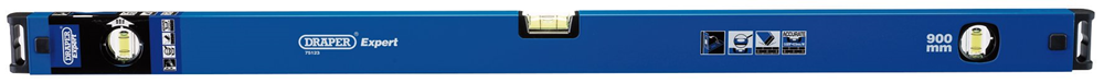 Draper 900MM BOX LEVEL MAG&SIDE VIEW 75123 Box Section Levels with Magnified Vial and Side View Vial