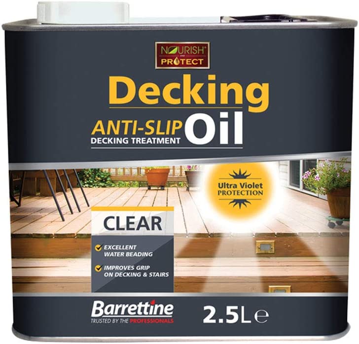 Barrettine Premium Anti Slip Decking Oil - Clear - 2.5L - Top Coat