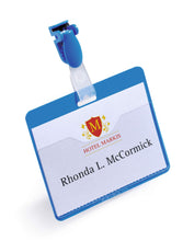 Load image into Gallery viewer, Durable Clip Name Tag ID Badge Card Holders + Inserts | 50 Pack | 54x90mm
