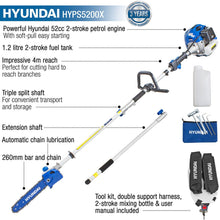 Load image into Gallery viewer, Hyundai HYPS5200X Petrol Pole Saw 52cc Long Reach Pruner Pole Pruner Long Reach Chainsaw

