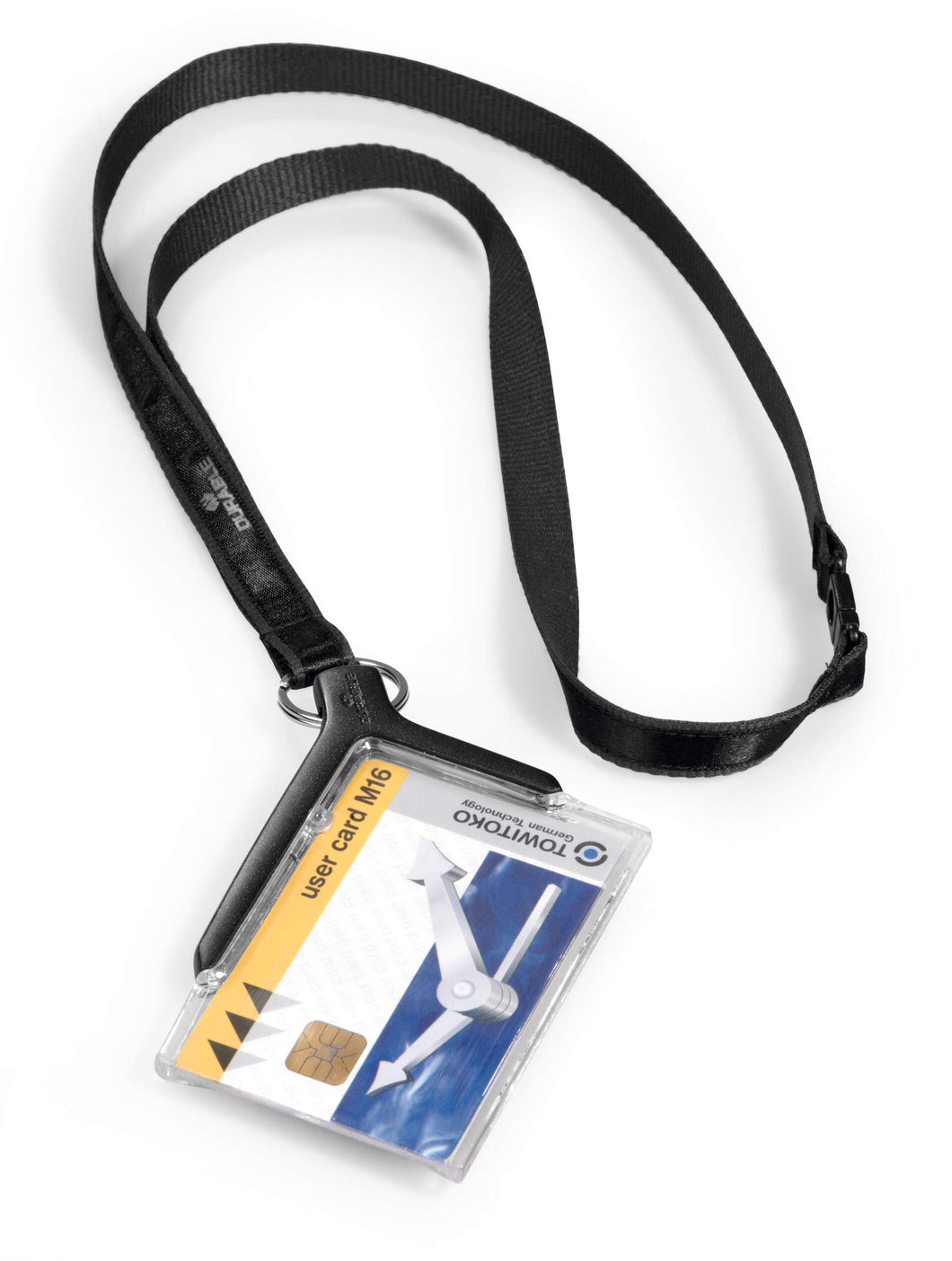 Durable DE LUXE Safety-Release Lanyard Name Badge ID Holder | 10 Pack | Black