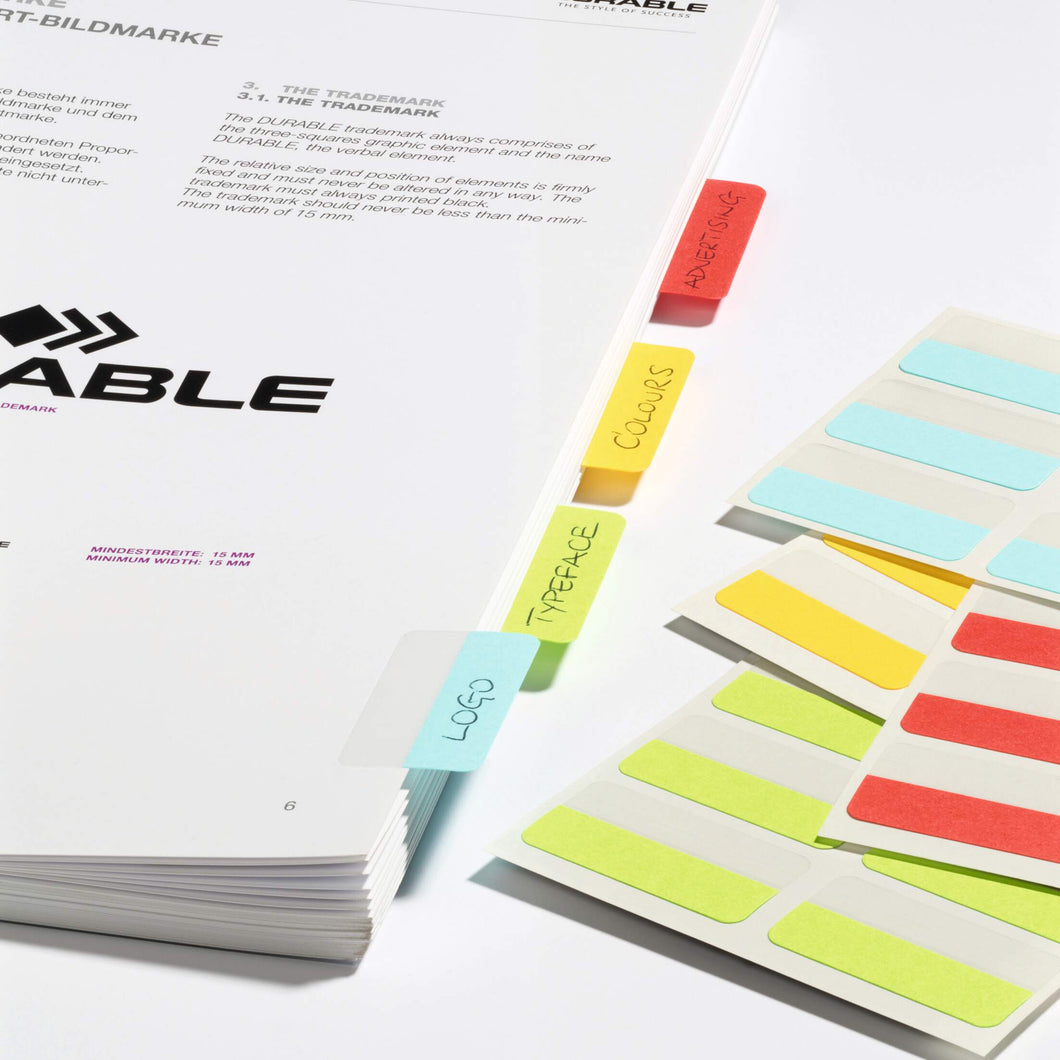 Durable QUICK TAB Self-Adhesive Index Tabs Page Marker | 48 Pack | Assorted