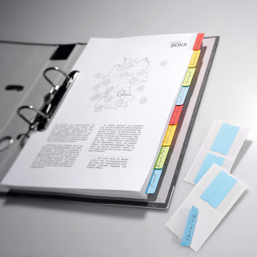 Durable QUICK TAB DUO Self-Adhesive Index Tabs Page Marker | 24 Pack | Assorted