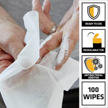 Load image into Gallery viewer, Everbuild 100 Wonder Wipes Tub Heavy Duty Cleaning Wipes Trade Multi Purpose

