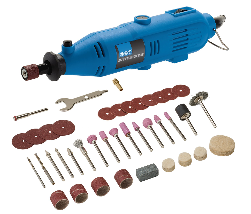 Draper 135W RTRY MULTI-TOOL +40PC KIT 98521 230V Rotary Multi-Tool Kit, 135W (40 Piece)