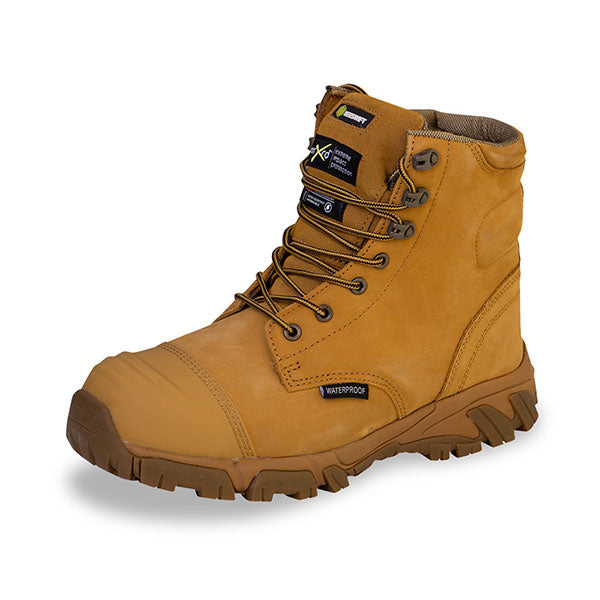 BEESWIFT WATERPROOF SIDE ZIP SAFETY WORK BOOT TAN ALL SIZES - Nubuck