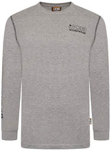 Load image into Gallery viewer, JCB WORKWEAR BANNER LONG SLEEVE T-SHIRT NAVY BLUE GREY | ALL SIZES
