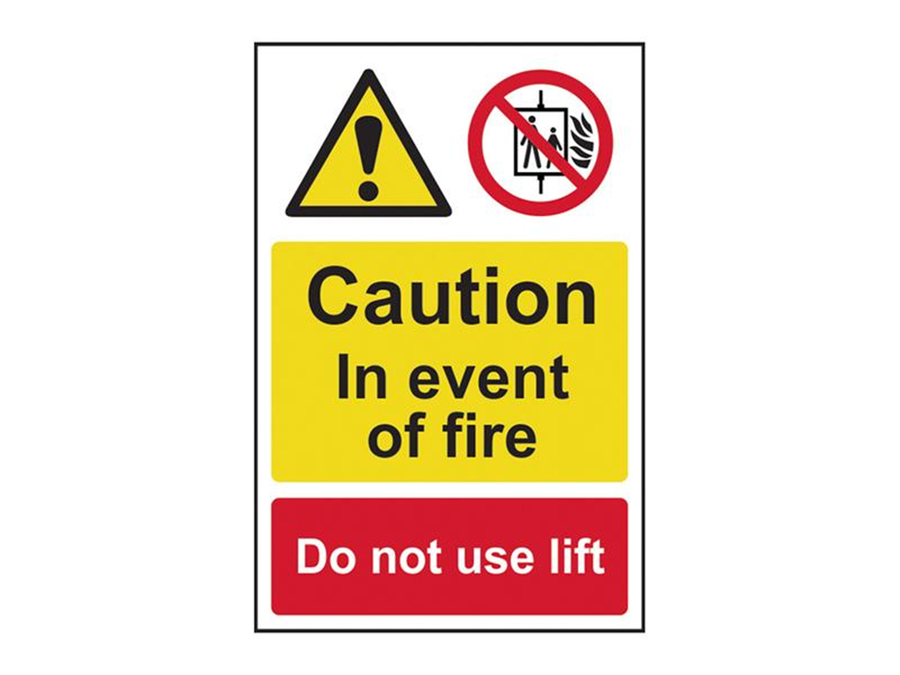 Scan SCA1180 Caution Event of Fire Do Not Use Lift - PVC Sign 200 x 30 ...