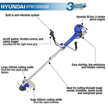 Load image into Gallery viewer, Hyundai HYBC5080AV Grass Trimmer 50.8cc Anti Vibration Brushcutter
