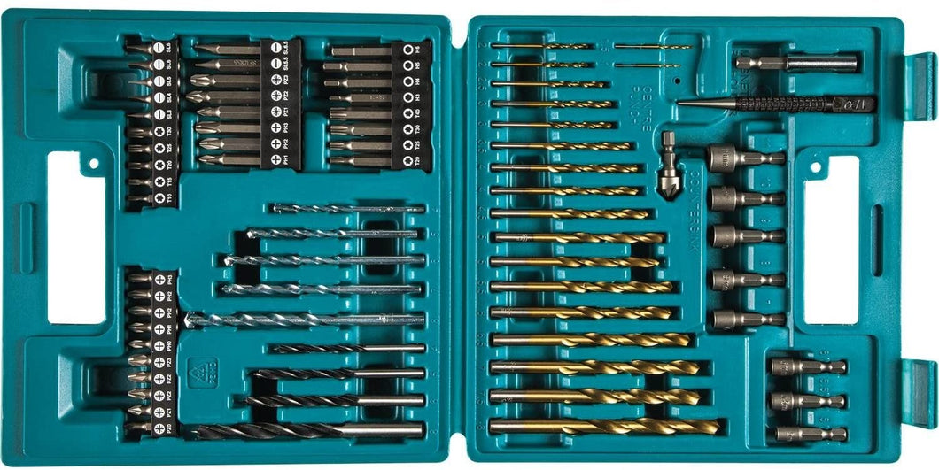 Makita 75 Piece Screwdriver & Drill Bit Set - Masonry HSS Wood Drills Nutsetters