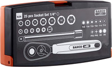 Load image into Gallery viewer, Bahco SBSL25 Socket Wrench Insert, Multi-Colour, 1/4-Inch, Set of 25 Piece
