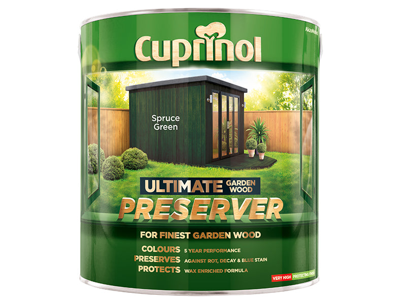Cuprinol 5206121 Ultimate Garden Wood Preserver Spruce Green 4 litre