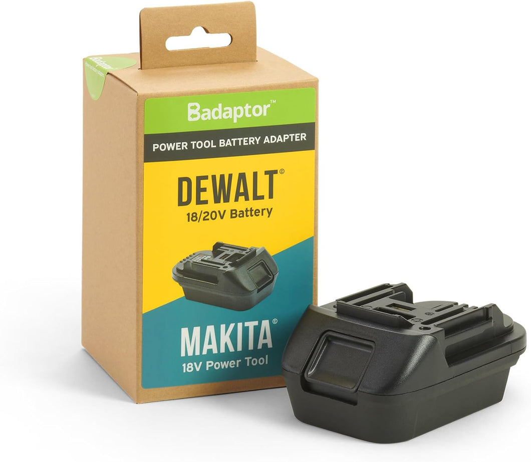 Badaptor DEW-MAK - 18V battery adapter converts DeWalt batteries to be compatible with Makita tools