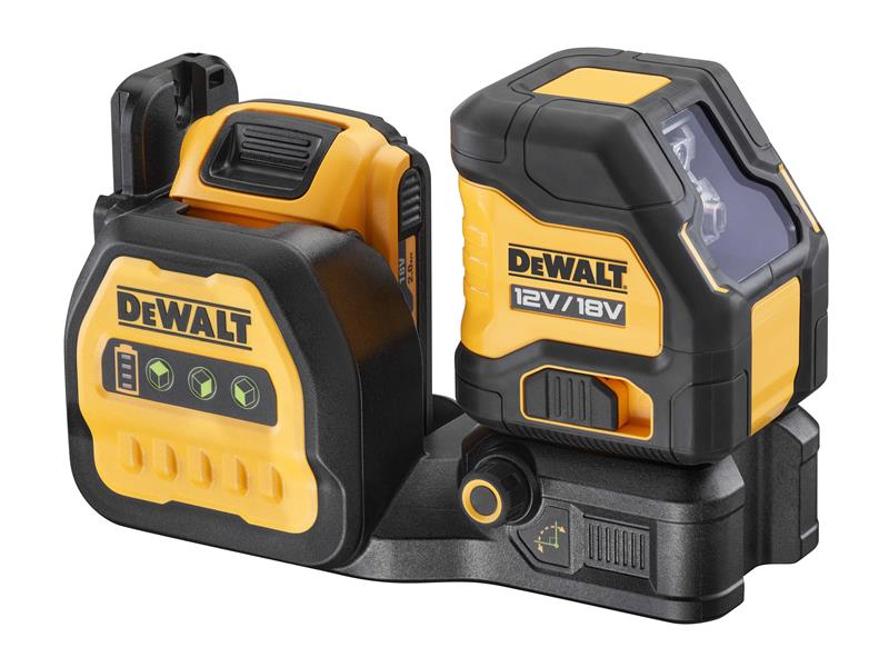 DEWALT DCE088D1G18-GB DCE088D1G18 Self-Levelling Cross Line Green Beam Laser 12/18V 1 x 2.0Ah Li-ion