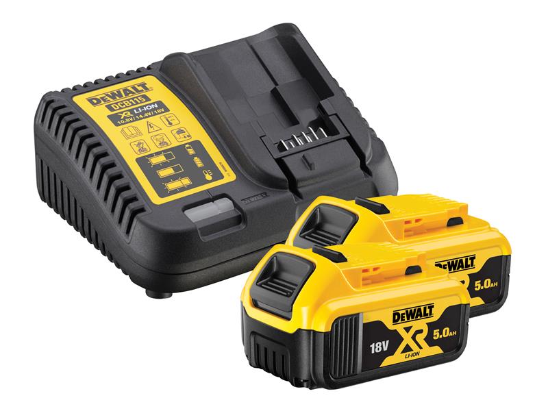 DEWALT . DCB184B2C XR Charger & Battery Set 18V 2 x 5.0Ah Li-ion