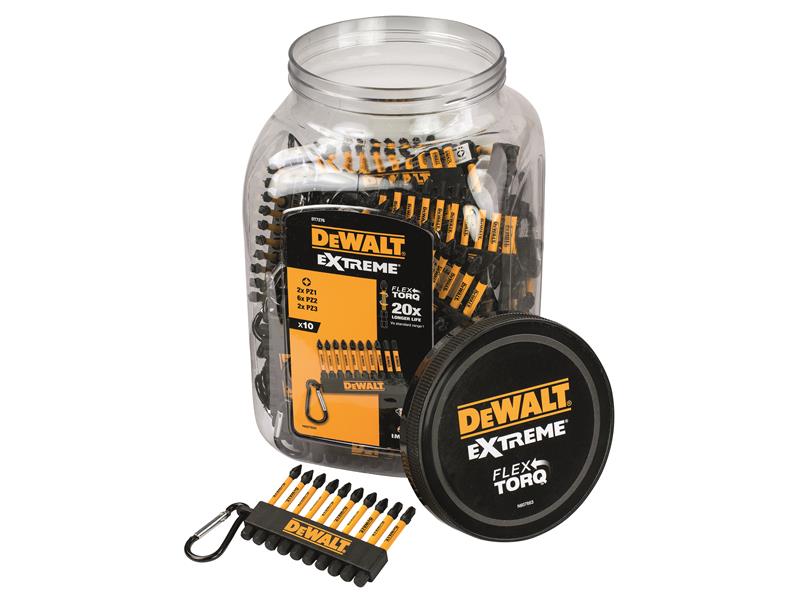 DEWALT DT7276-QZ DT7276QZ Pozi Bit Keyring 10 Piece (Jar of 50)