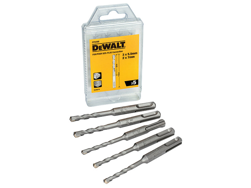 DEWALT DT9398-QZ DT9398 SDS Plus Drill Bit Set, 5 Piece