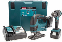 Load image into Gallery viewer, Makita DLX2134TJ 18V Li-ion LXT Combo Kit DHP482Z DJV180Z 2 x 5.0 Ah Batteries
