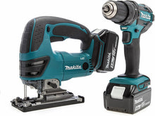 Load image into Gallery viewer, Makita DLX2134TJ 18V Li-ion LXT Combo Kit DHP482Z DJV180Z 2 x 5.0 Ah Batteries
