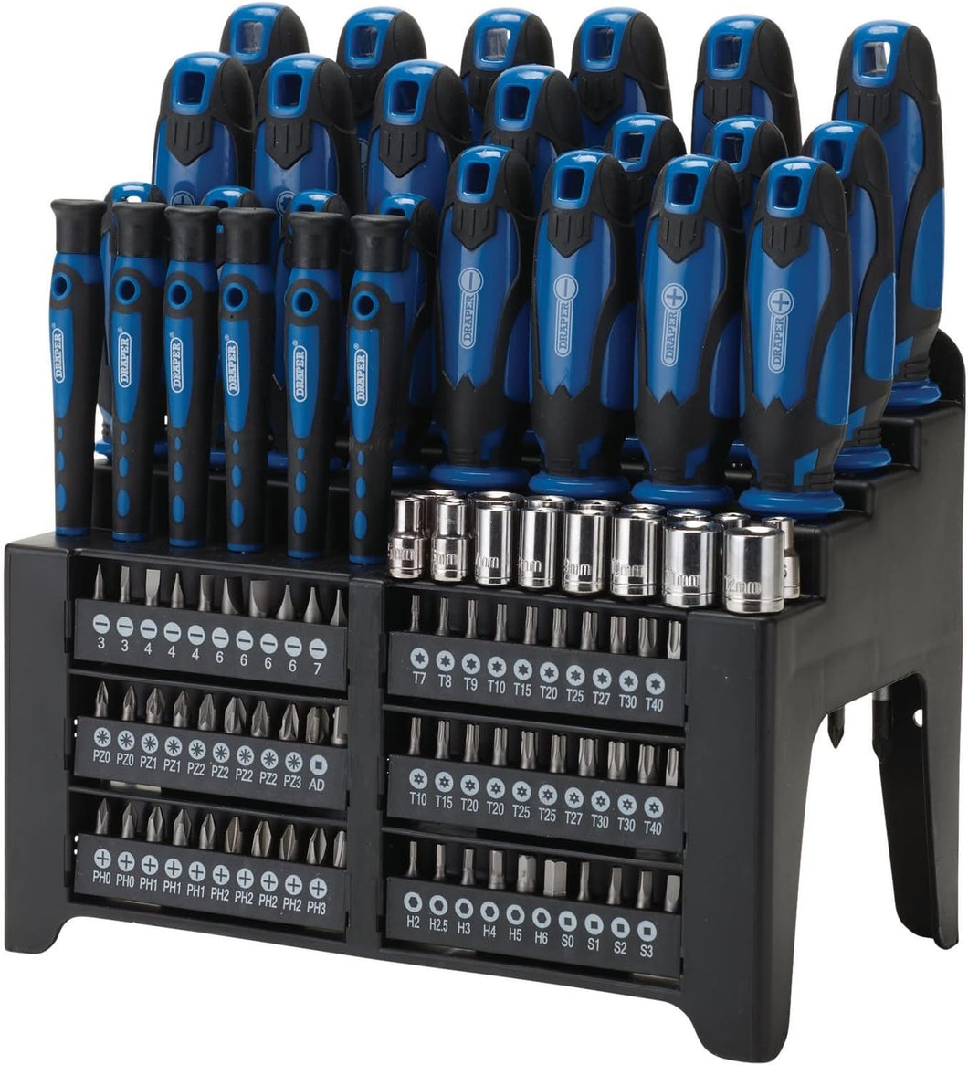 Draper 28001 Screwdriver and Bit Set, Blue (103 Piece)