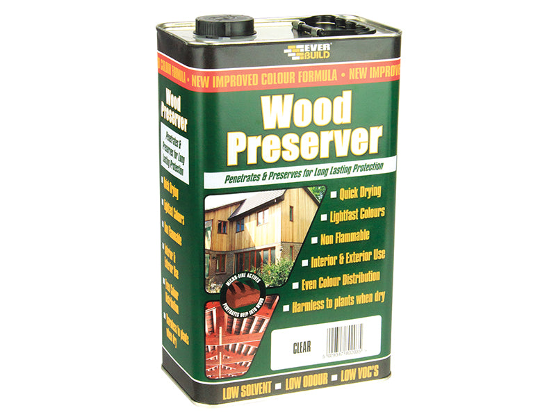 Everbuild LJFG05 Wood Preserver Fir Green 5 litre
