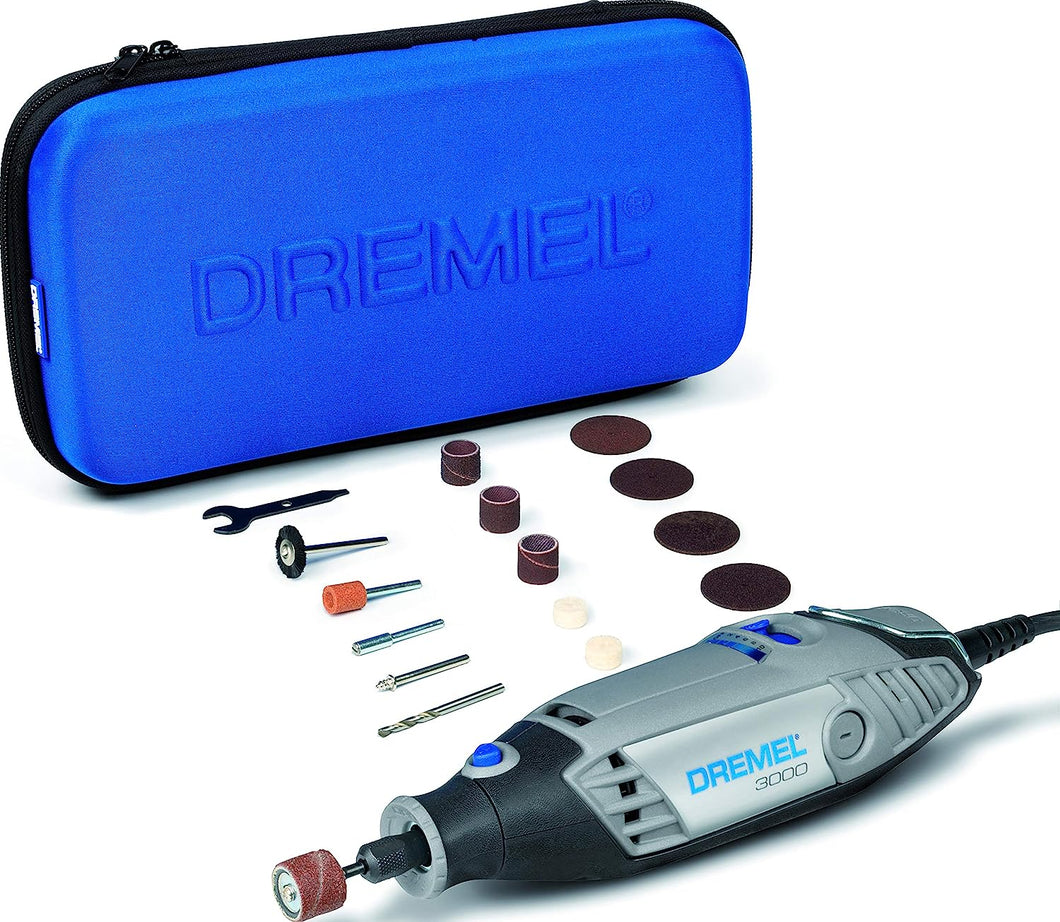 Dremel 3000 Rotary Tool 130 W, Multi Tool Kit with 15 Acessories, Variable Speed 10.000-33.000 RPM