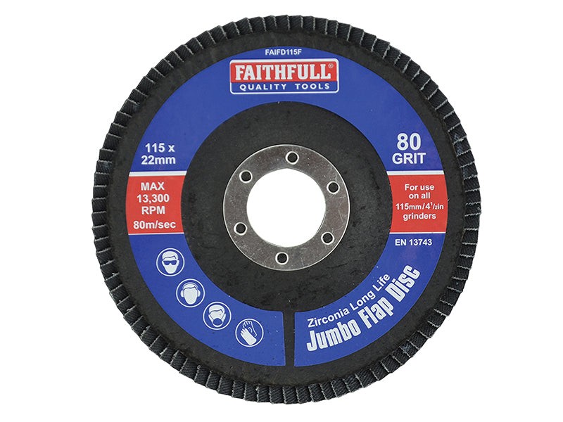 Faithfull  Abrasive Jumbo Flap Disc 115mm Fine