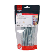 Load image into Gallery viewer, TIMCO Coach Screws Hex Head Silver  - 10.0 x 130 TIMbag OF 23 - 10130CSCB
