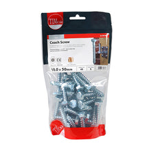 Load image into Gallery viewer, TIMCO Coach Screws Hex Head Silver  - 10.0 x 50 TIMbag OF 45 - 1050CSCB
