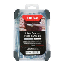 Load image into Gallery viewer, TIMCO Screws, Plug &amp; Drill Bit Silver Mixed Tray - 91pcs Tray OF 1 - TRAY300
