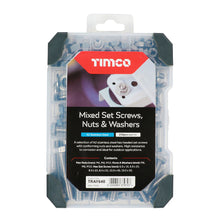 Load image into Gallery viewer, TIMCO Set Screws Nuts Washers â€“ A2 Stainless Steel Mixed Tray - 199pcs Tray OF 1 - TRAY640
