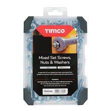 Load image into Gallery viewer, TIMCO Set Screws Nuts Washers Zinc Mixed Tray - 199pcs Tray OF 1 - TRAY620
