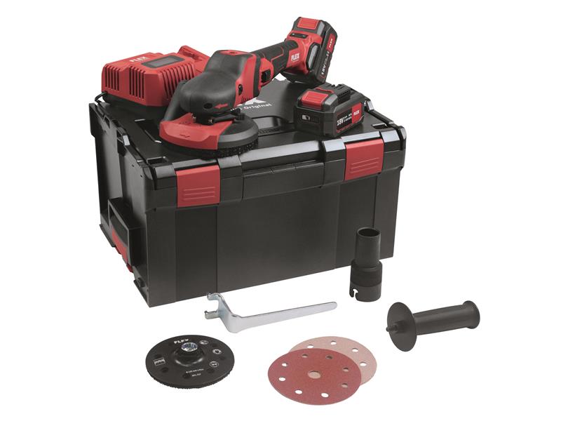 FlexPowerTools 504157 SE 125 18.0-EC/5.0 Set SUPRAFLEX Sander 18V 2 x 5.0Ah Li-ion