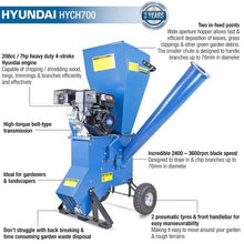 Load image into Gallery viewer, Hyundai 208cc 76mm Petrol 4-Stroke Garden Wood Chipper Shredder Mulcher | HYCH700
