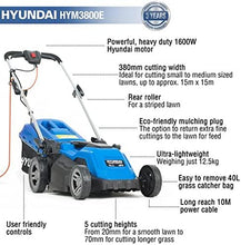 Load image into Gallery viewer, Hyundai 38cm Corded Electric 1600w 230v/240v Roller Mulching Lawnmower | HYM3800E
