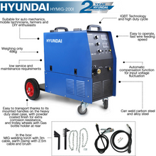 Load image into Gallery viewer, Hyundai 200 Amp MIG  Welder, 230V Single Phase, Pro series | HYMIG-200I
