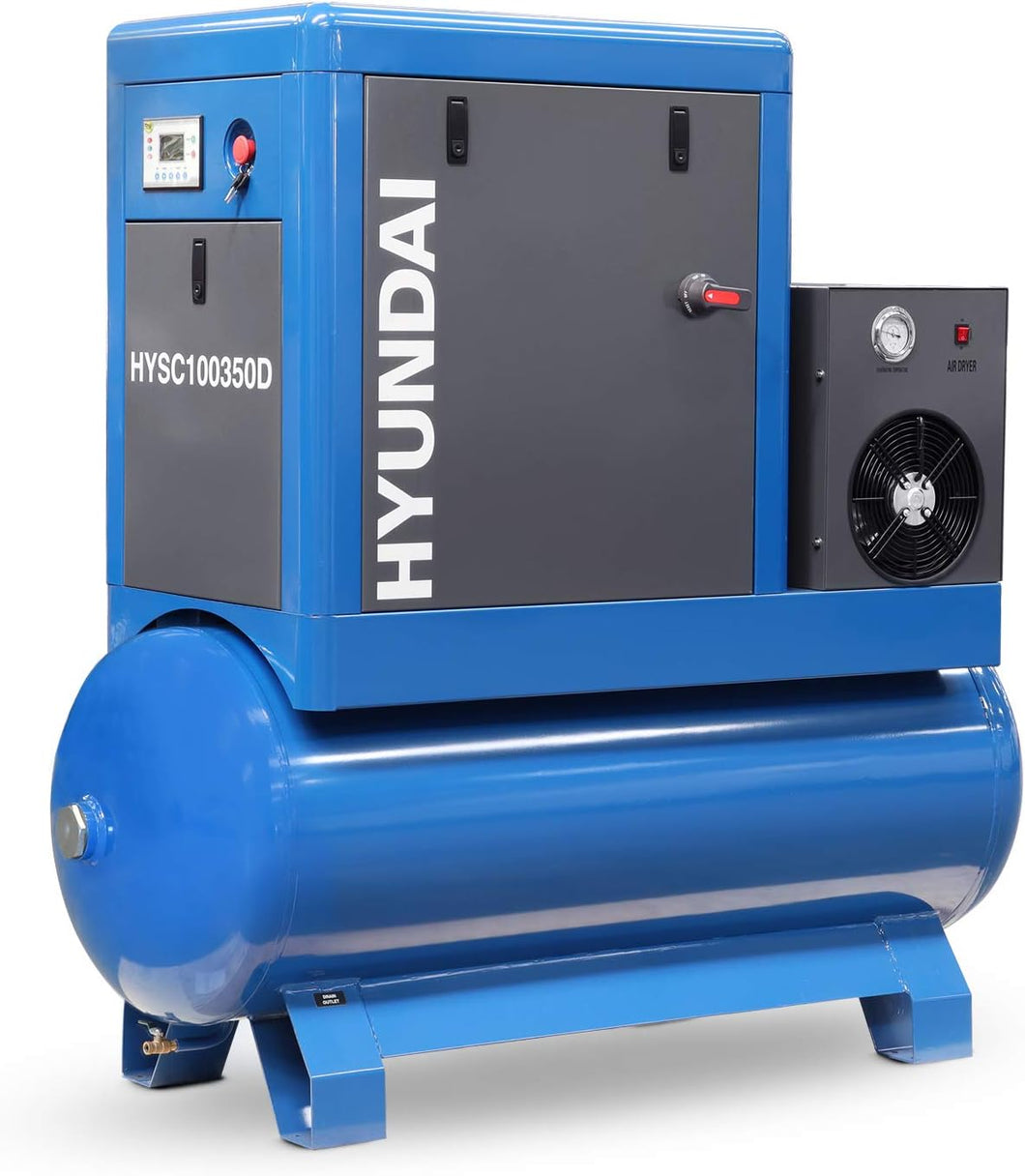 Hyundai 10hp 350 Litre Screw Compressor With Dryer | HYSC100350D