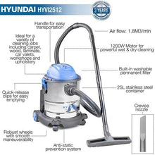 Load image into Gallery viewer, Hyundai 1200W 3-In-1 Wet and Dry Vacuum Cleaner | HYVI2512
