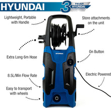 Load image into Gallery viewer, Hyundai 2500W 2610psi 180bar Electric Pressure Washer With 8.5L/Min Flow Rate | HYW2500E
