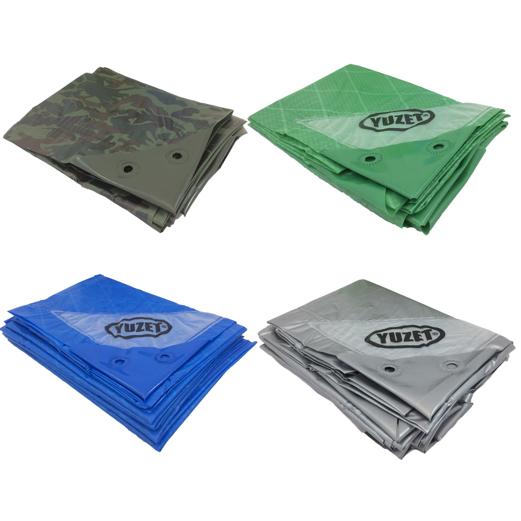 Yuzet Heavy Duty Reinforced Tarpaulin Waterproof Cover Tarp Ground Camping Sheet