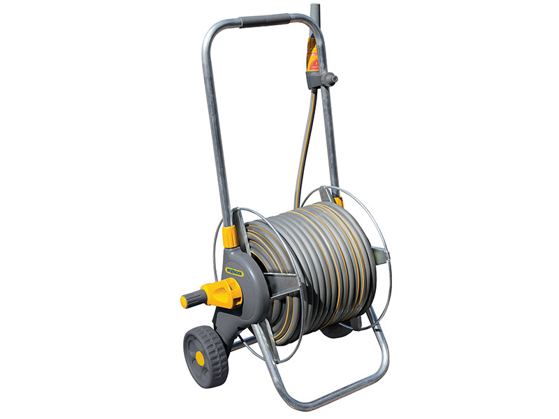 Hozelock 2436R0000 2436 60m Metal Pro Hose Cart & 30m of 12.5mm Hose
